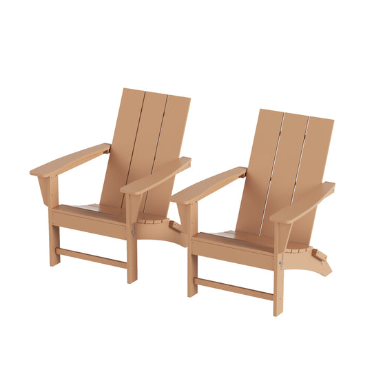 Ashore Modern Outdoor Folding Adirondack Chair (Set of 2)