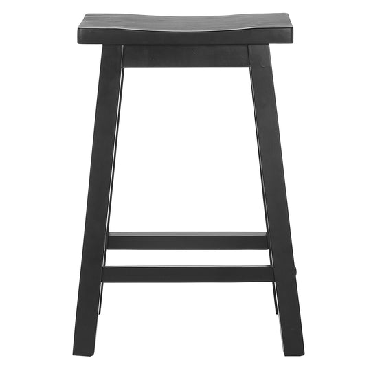 Reed 29" Solid Wood Saddle Bar Stool (Set of 2)