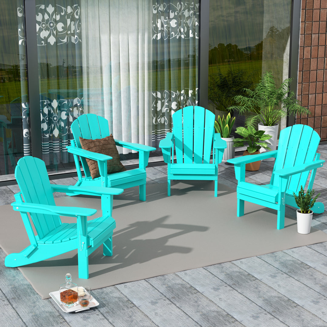 Malibu Outdoor Folding Poly Adirondack Chair (Set of 4)