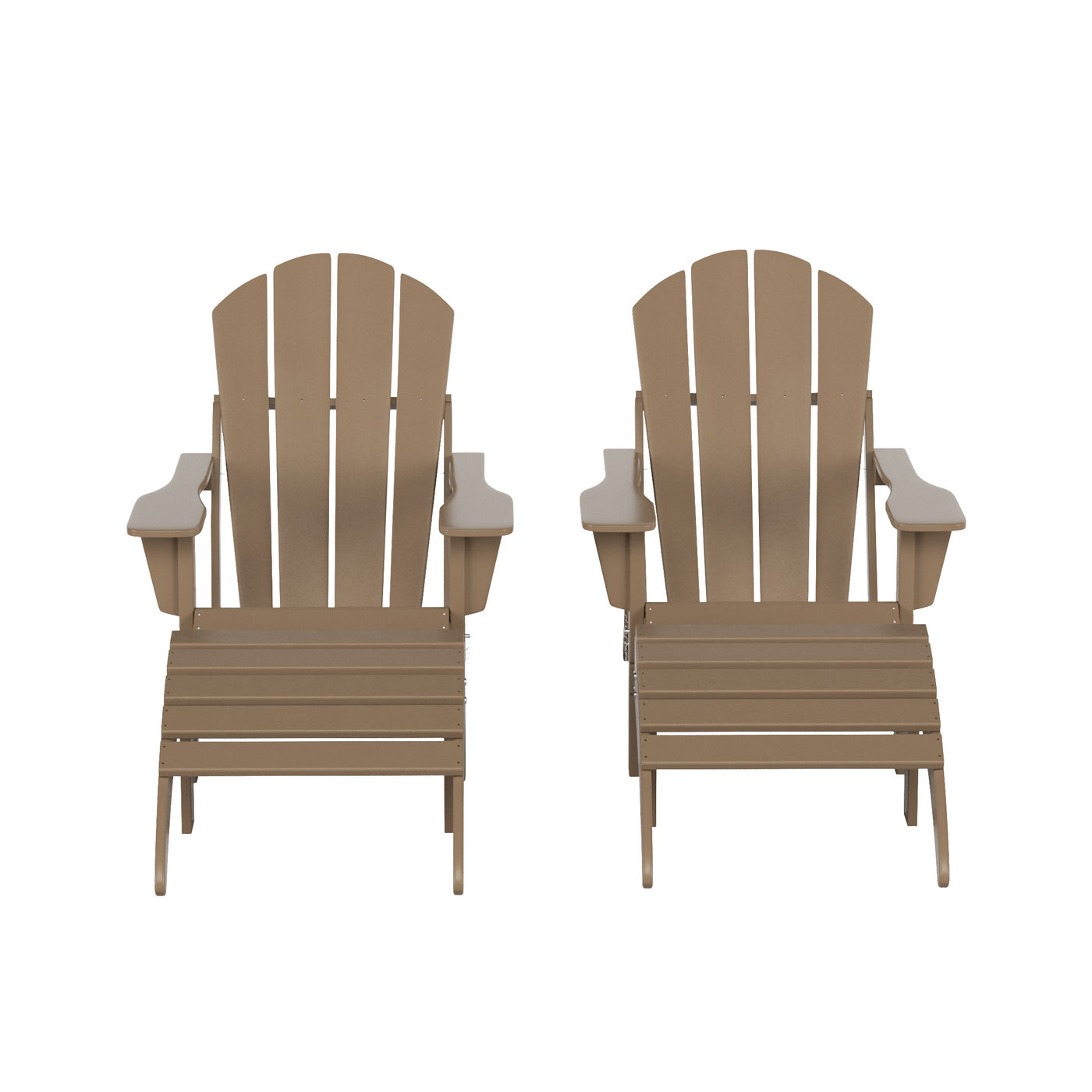 Malibu 4-Piece Classic Folding Adirondack Chair with Ottoman Set