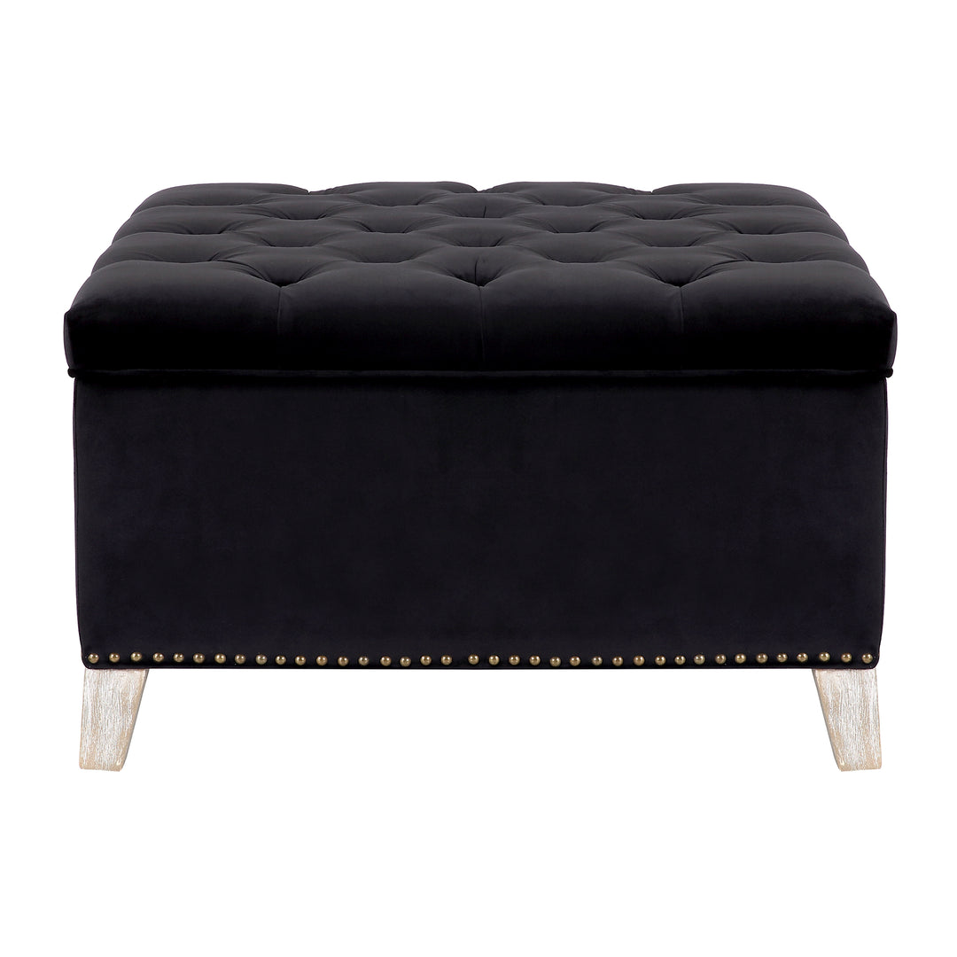 Wordford Square Velvet Tufted Storage Ottoman