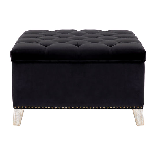 Wordford Square Velvet Tufted Storage Ottoman