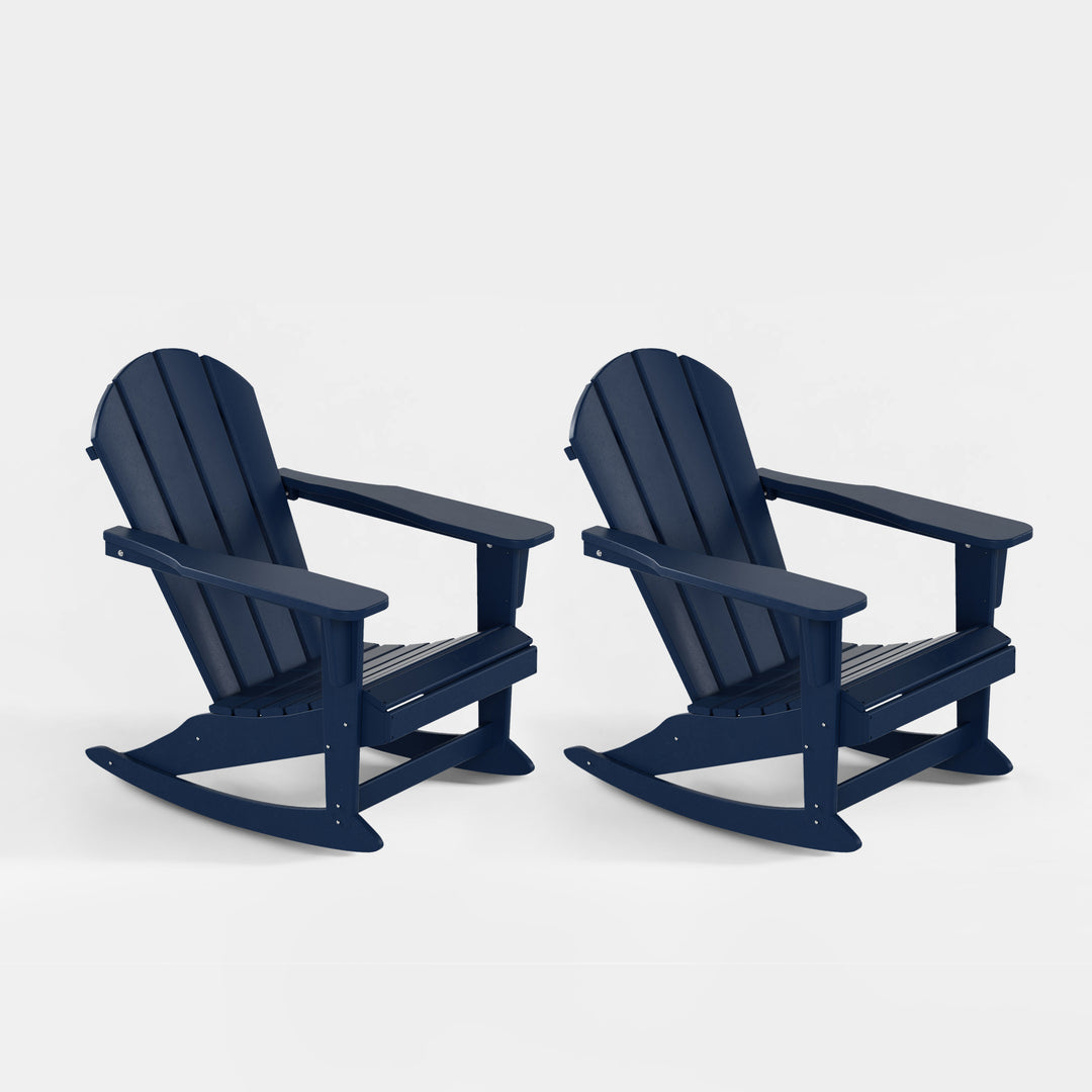 Malibu Outdoor Patio Porch Rocking Adirondack Chair (Set of 2)