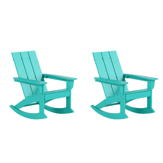 Ashore Outdoor Patio Modern Adirondack Rocking Chair (Set of 2)