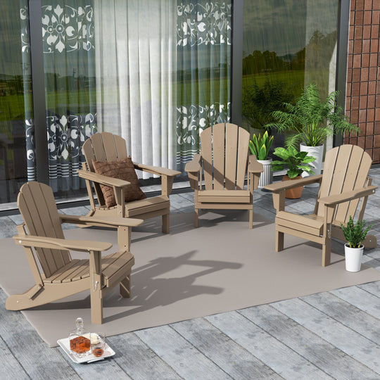 Malibu Outdoor Folding Poly Adirondack Chair (Set of 4)