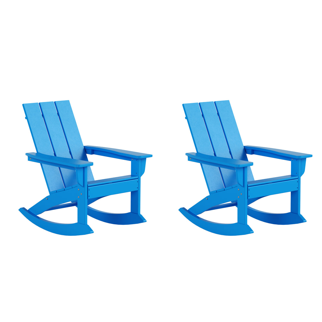 Ashore Outdoor Patio Modern Adirondack Rocking Chair (Set of 2)