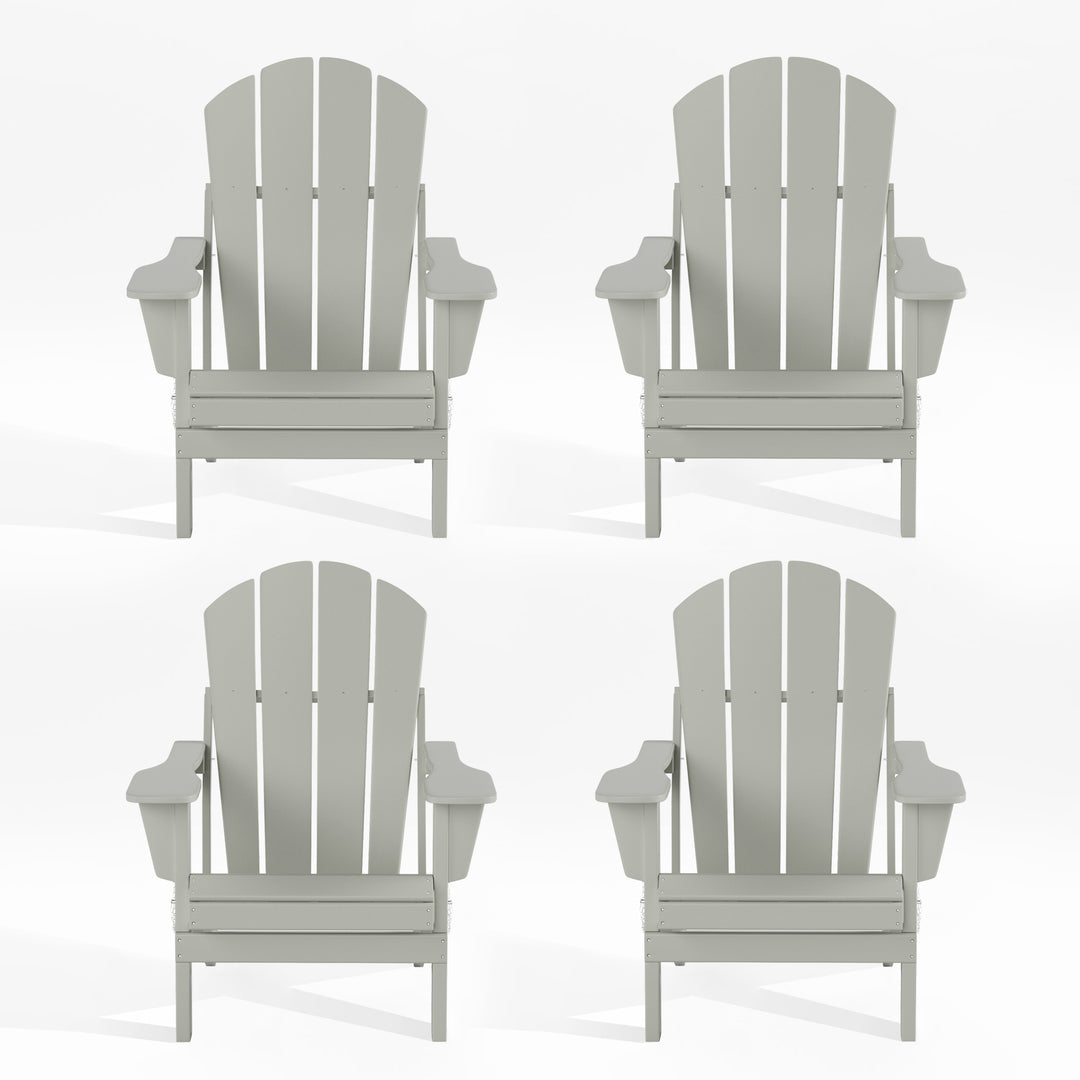 Malibu Outdoor Folding Poly Adirondack Chair (Set of 4)