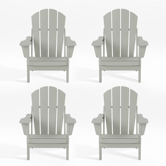 Malibu Outdoor Folding Poly Adirondack Chair (Set of 4)