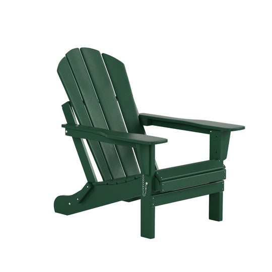 Malibu Outdoor Folding Poly Adirondack Chair with Coffee Table Side Table 7 Pieces Set