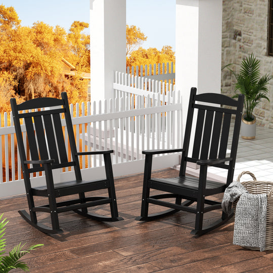 Malibu Outdoor Patio Poly Classic Porch Rocking Chair (Set of 2)