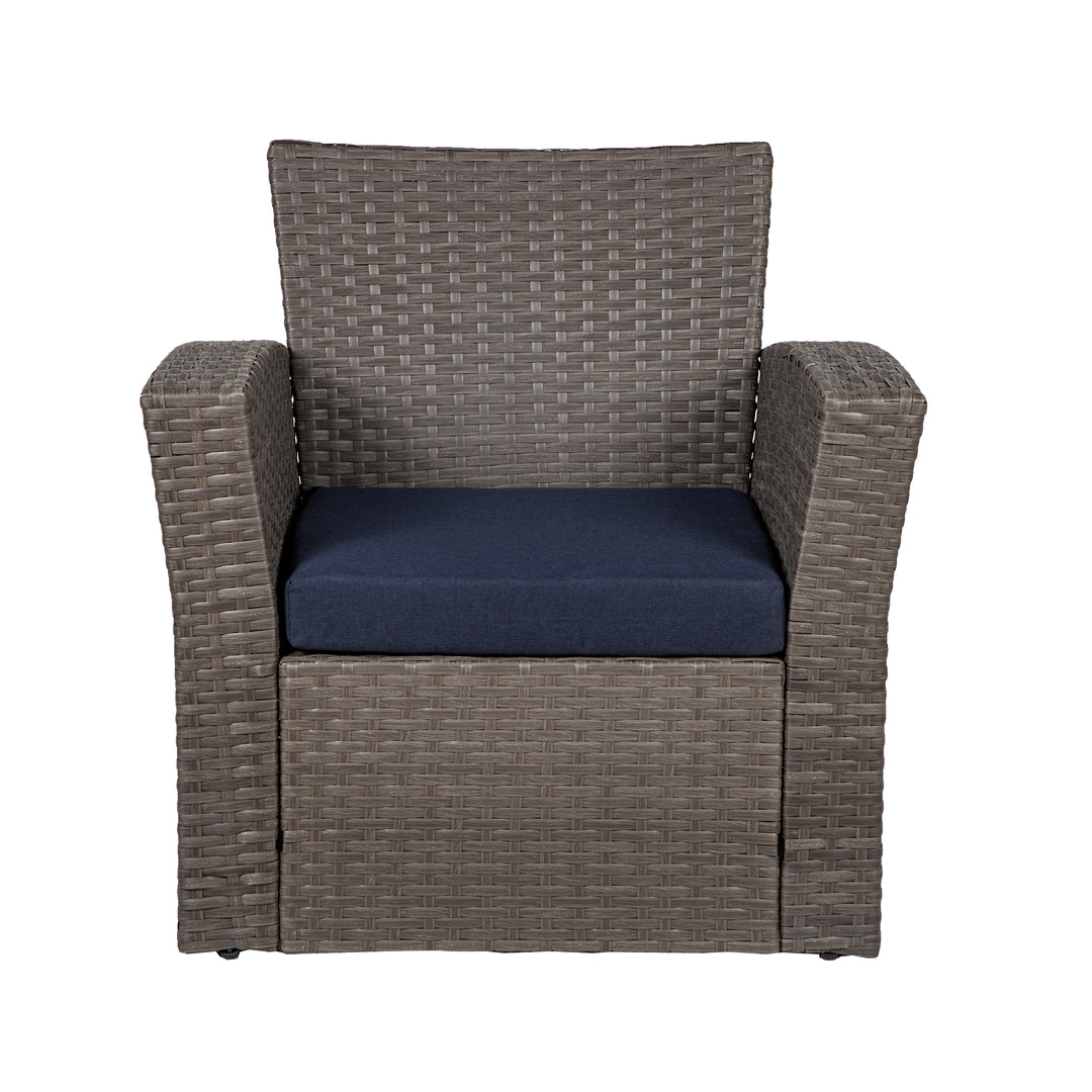 Coastal 4-Piece Outdoor Patio Conversation Set, Grey