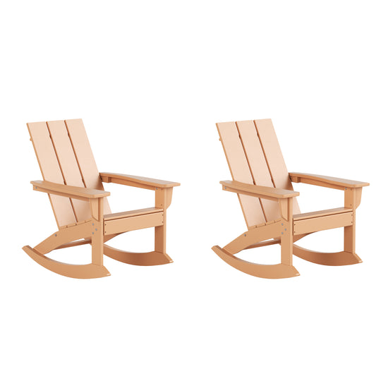 Ashore Outdoor Patio Modern Adirondack Rocking Chair (Set of 2)