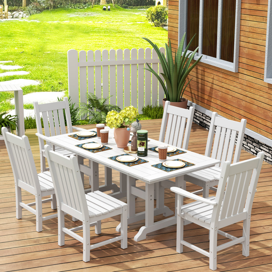 Malibu 7 Piece Outdoor Patio Dining Set Outdoor Dining Table with Dining Chair