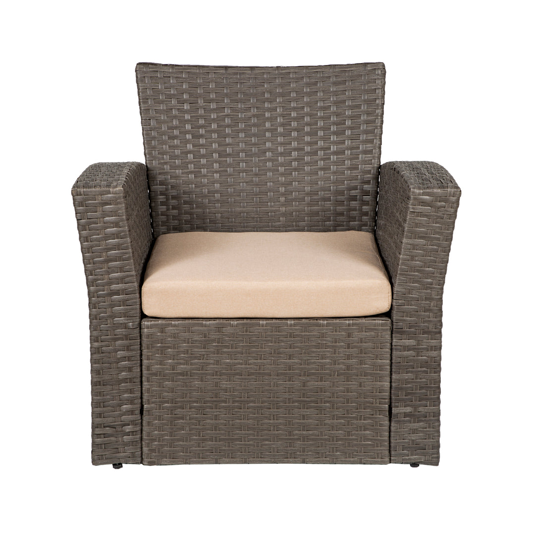 Coastal 4-Piece Outdoor Patio Conversation Set, Grey