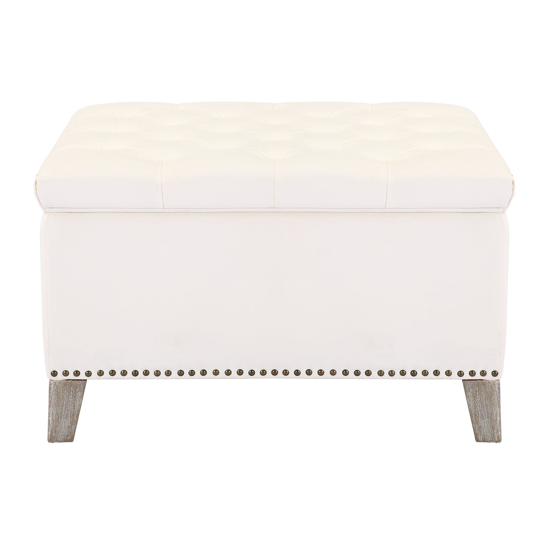 Wordford Square Velvet Tufted Storage Ottoman