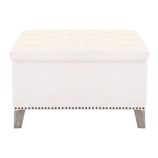 Wordford Square Velvet Tufted Storage Ottoman