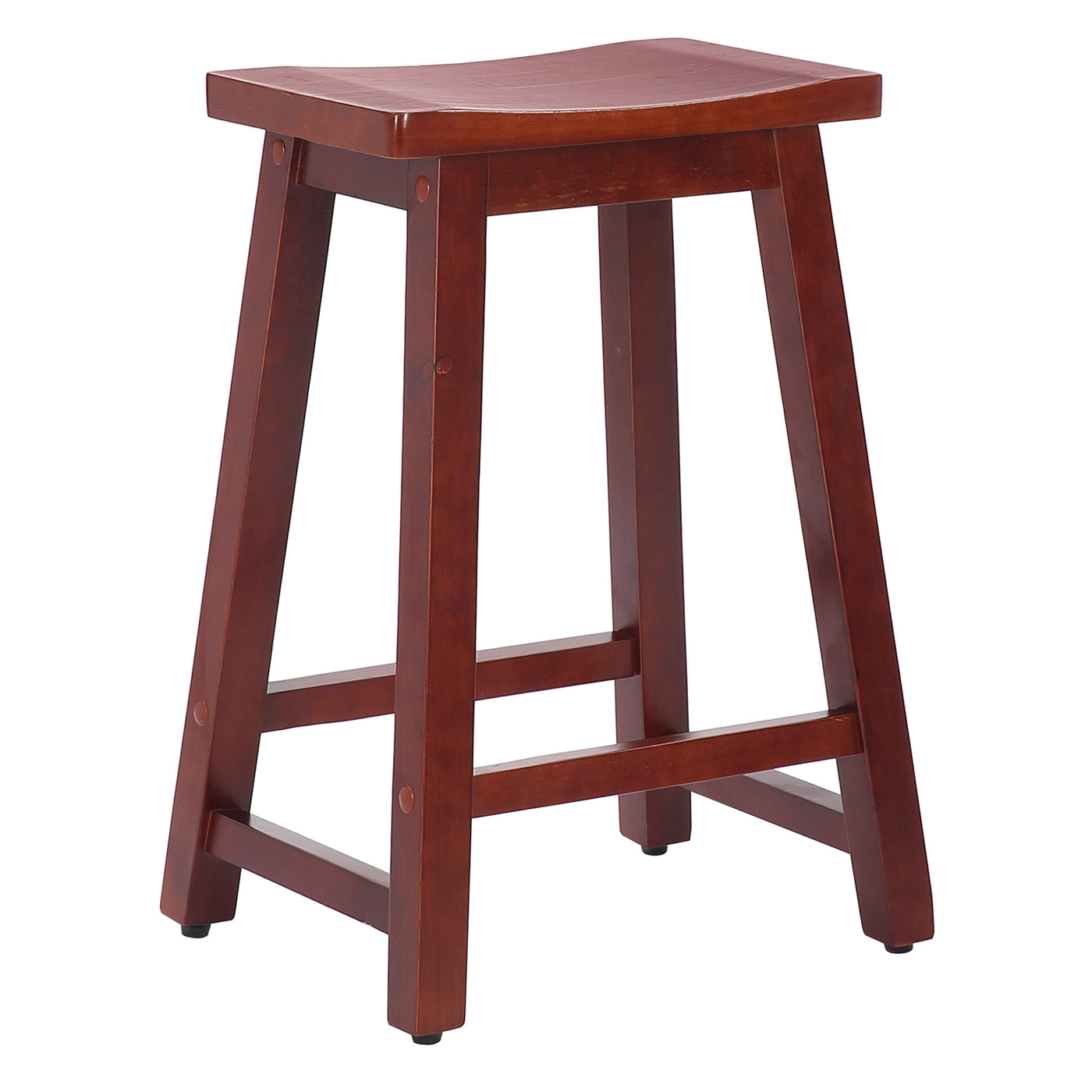 Reed 24" Solid Wood Saddle Counter Stool