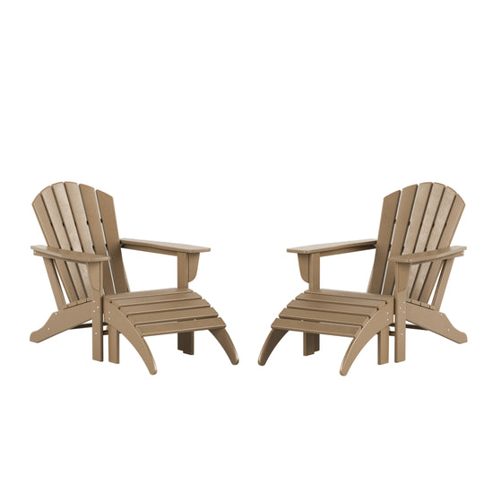 Dylan 4-Piece Outdoor Adirondack Chair with Ottoman Set