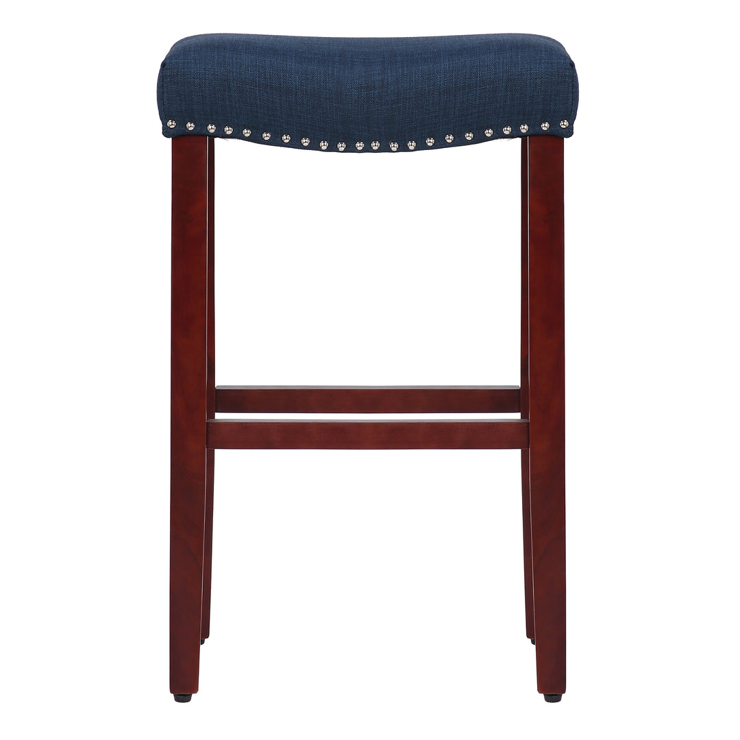 Lenox 29" Upholstered Saddle Seat Bar Stool, Cherry Red