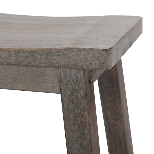 Reed 24" Solid Wood Saddle Counter Stool