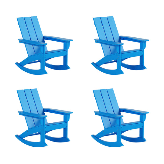 Ashore Outdoor Patio Modern Adirondack Rocking Chair (Set of 4)