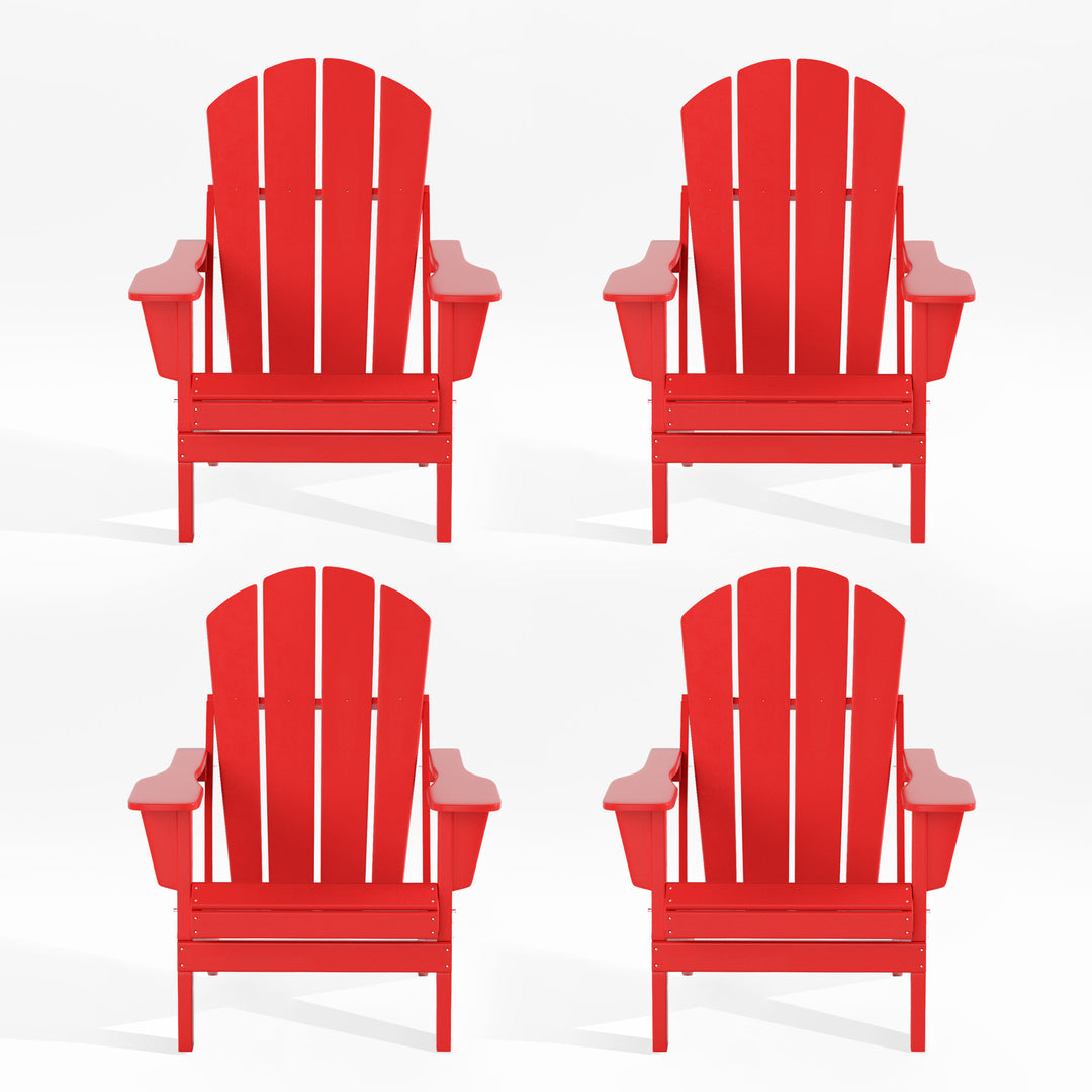 Malibu Outdoor Folding Poly Adirondack Chair (Set of 4)