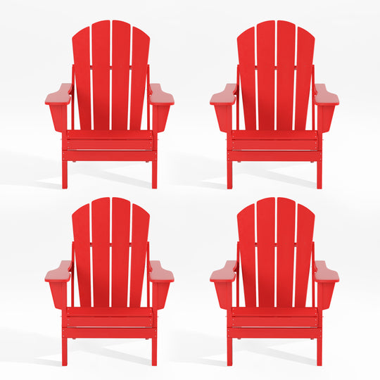 Malibu Outdoor Folding Poly Adirondack Chair (Set of 4)