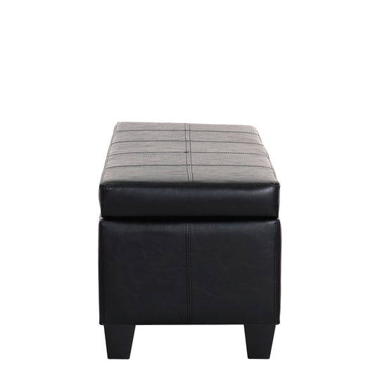 Jake 42" Inch Faux Leather Storage Ottoman Bench