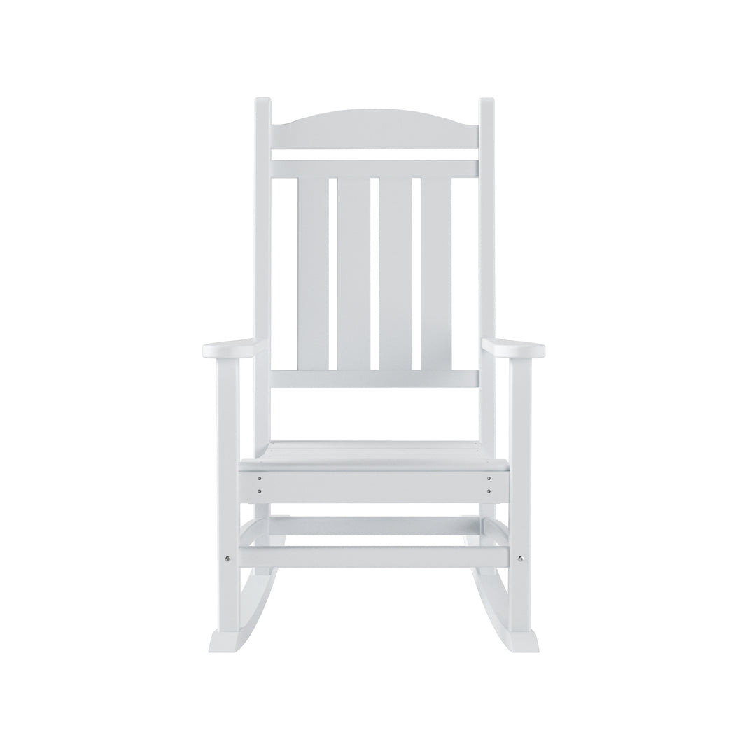 Malibu 3-Piece Outdoor Patio Porch Rocking Chair with Side Table Set