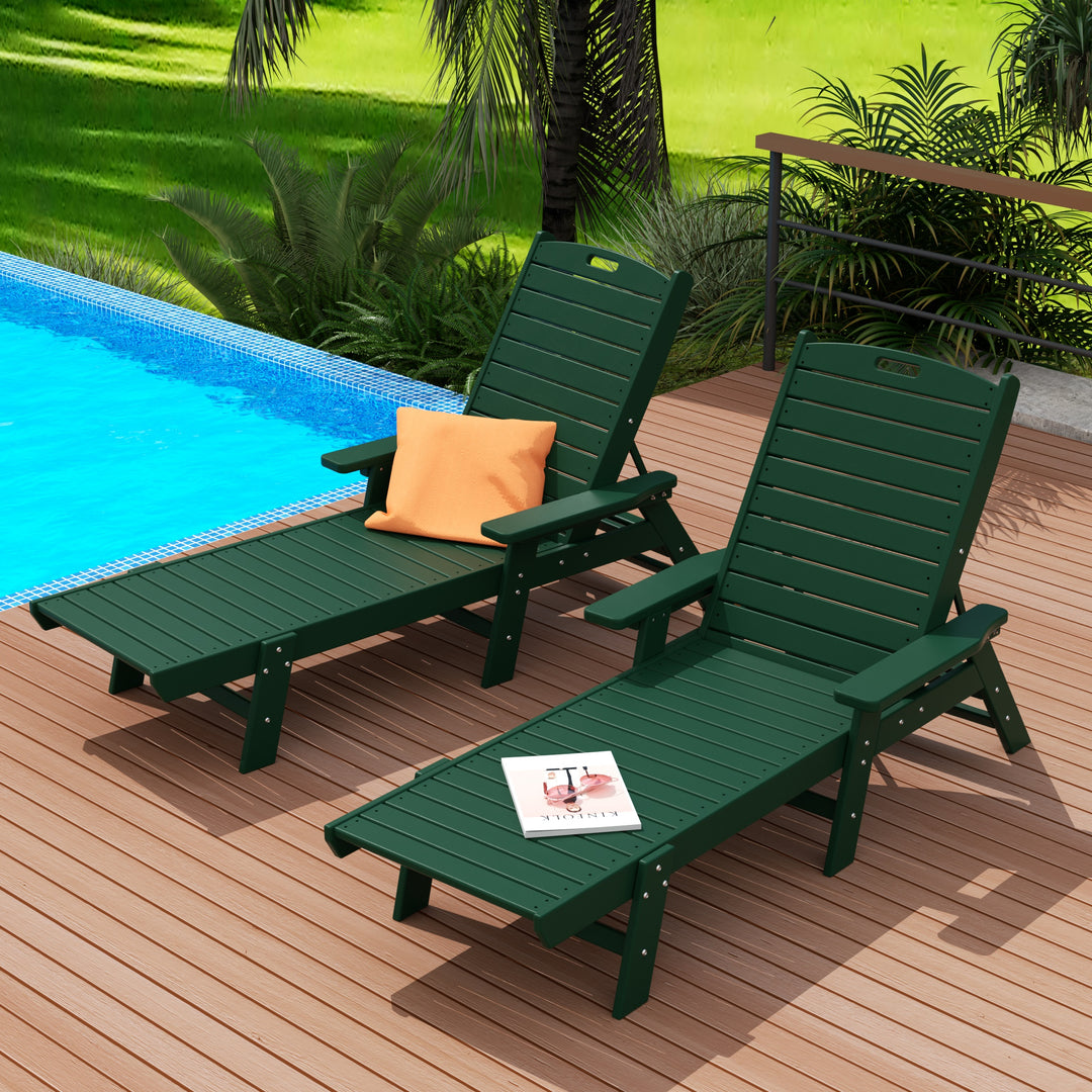 Malibu Adirondack Outdoor Patio Chaise Lounge (Set of 2)