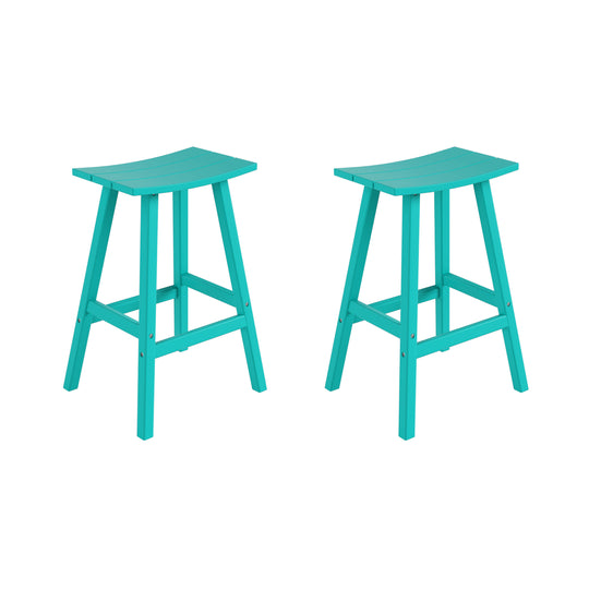 Malibu 29" Outdoor Patio Adirondack Bar Stool (Set of 2)