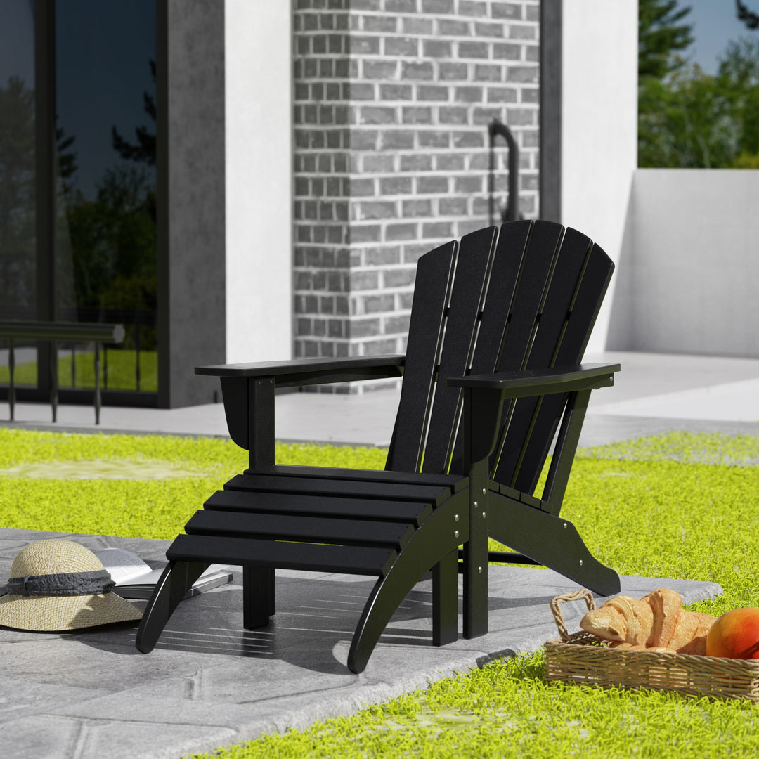 Dylan 2-Piece Outdoor Adirondack Chair with Ottoman Set