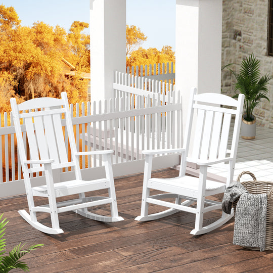 Malibu Outdoor Patio Poly Classic Porch Rocking Chair (Set of 2)