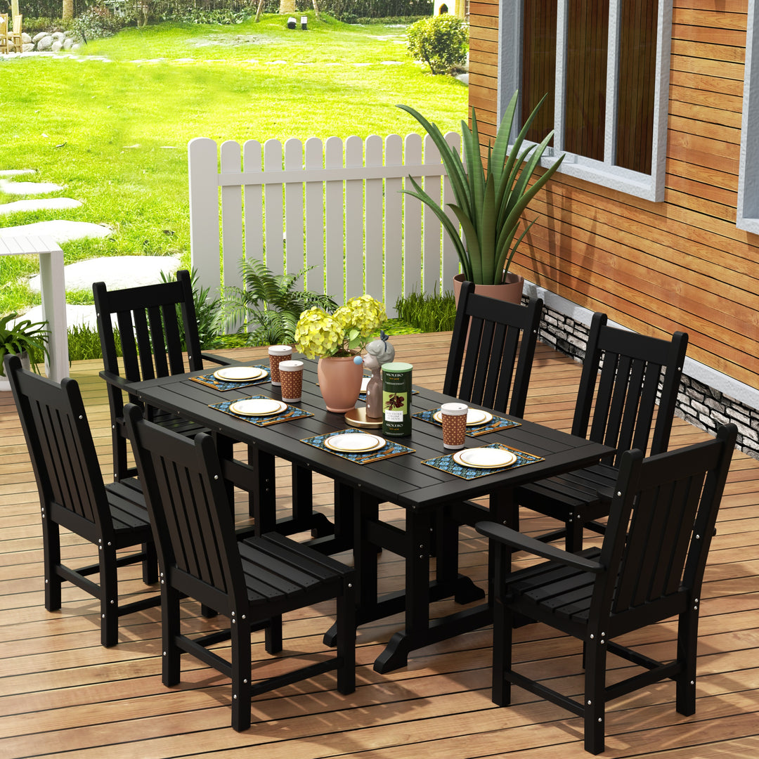 Malibu 7 Piece Outdoor Patio Dining Set Outdoor Dining Table with Dining Chair