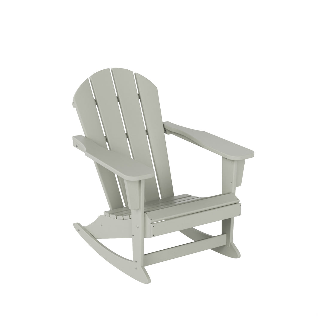 Malibu 3-Piece Set Outdoor Patio Rocking Adirondack Chairs with Side Table