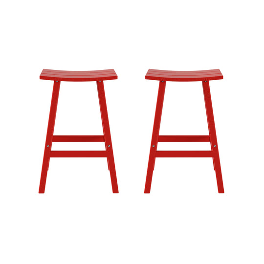 Malibu 29" Outdoor Patio Adirondack Bar Stool (Set of 2)