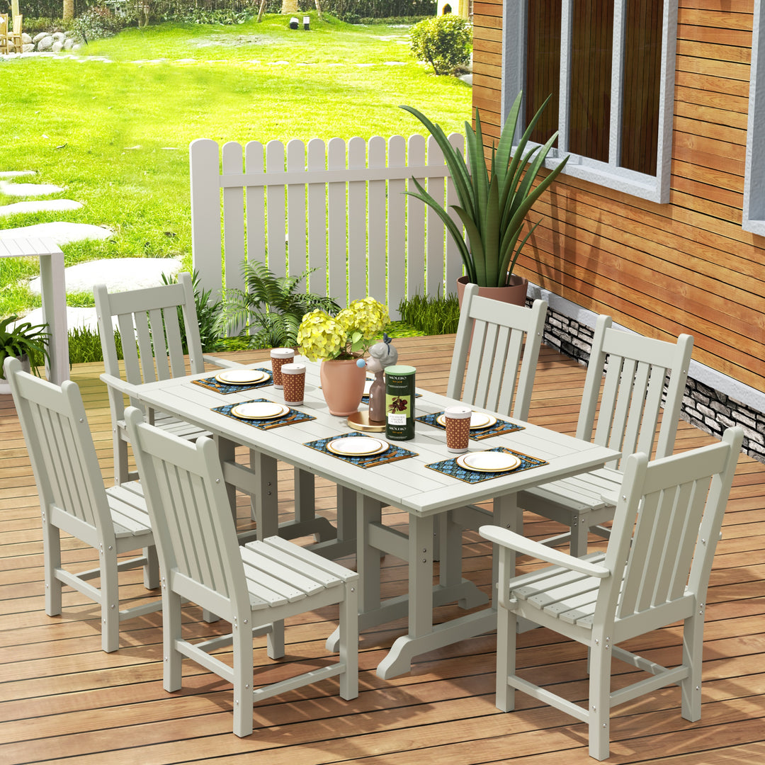 Malibu 7 Piece Outdoor Patio Dining Set Outdoor Dining Table with Dining Chair