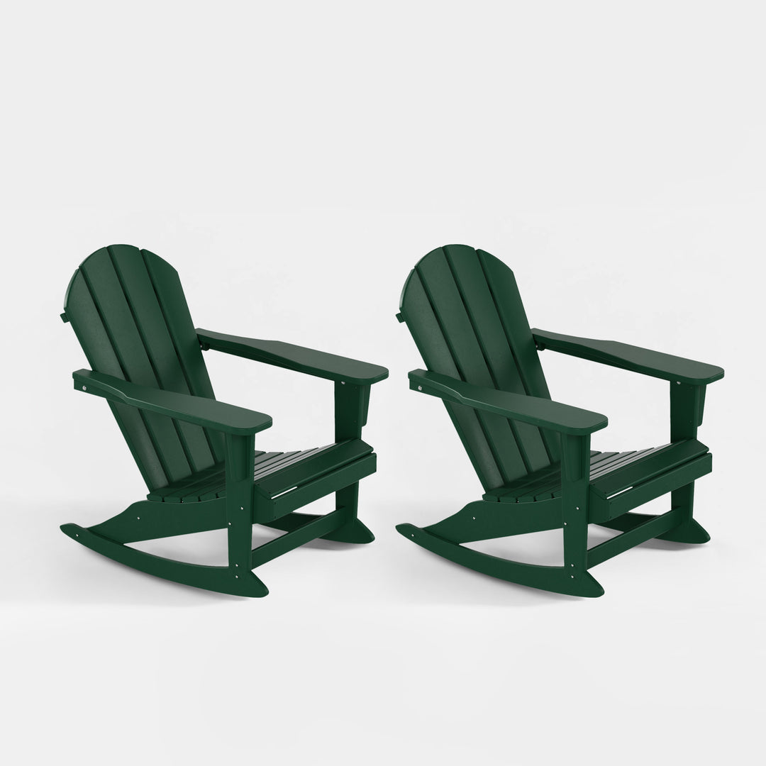 Malibu Outdoor Patio Porch Rocking Adirondack Chair (Set of 2)