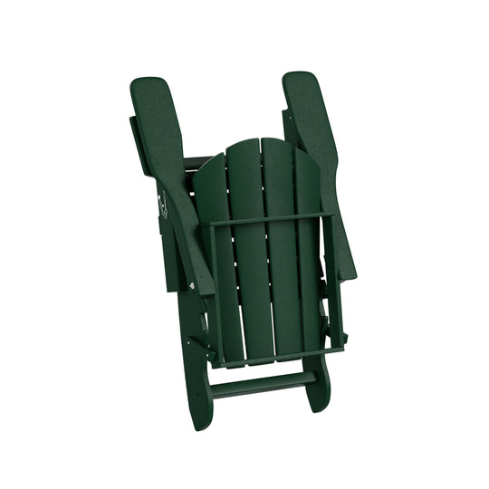 Malibu Outdoor Folding Poly Adirondack Chair with Coffee Table Side Table 7 Pieces Set