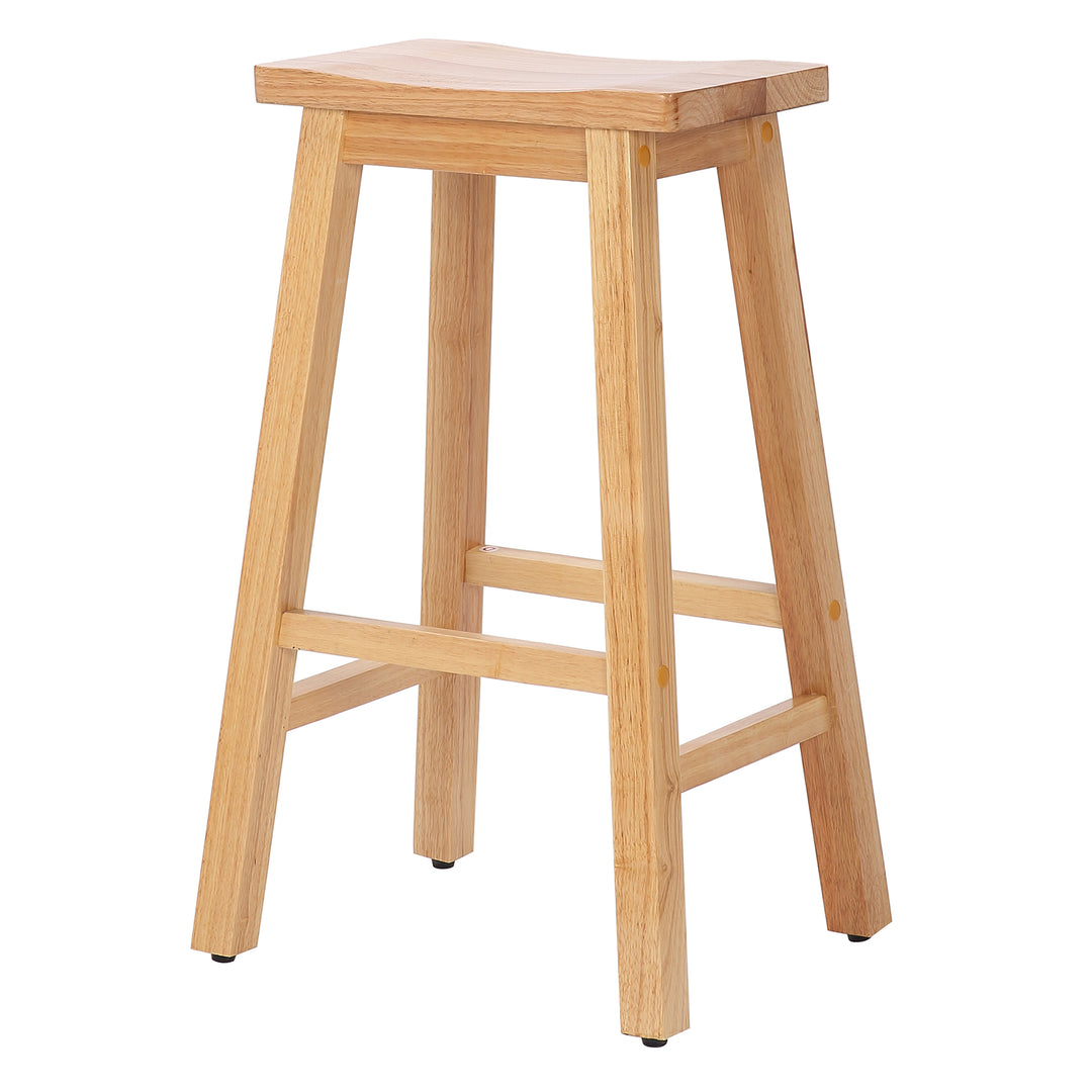 Reed 29" Solid Wood Saddle Bar Stool (Set of 2)