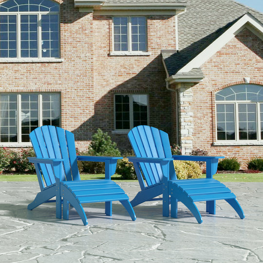 Dylan 4-Piece Outdoor Adirondack Chair with Ottoman Set