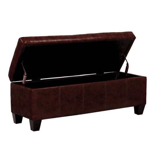 Jake 42" Inch Faux Leather Storage Ottoman Bench