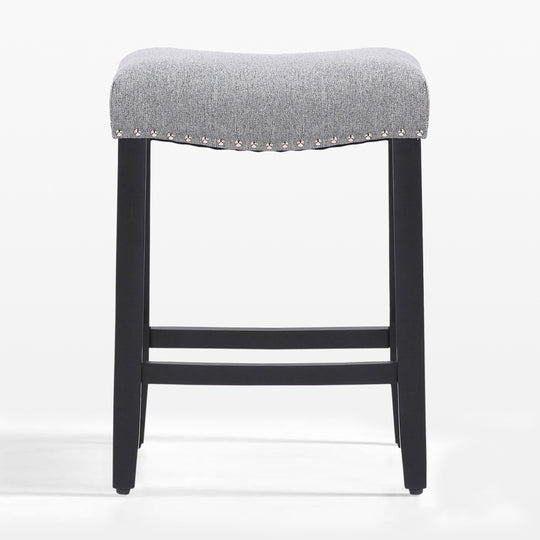 Lenox 24" Upholstered Saddle Seat Counter Stool, Black