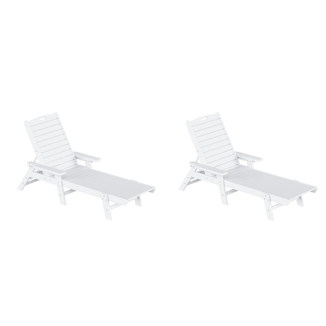 Malibu Adirondack Outdoor Patio Chaise Lounge (Set of 2)