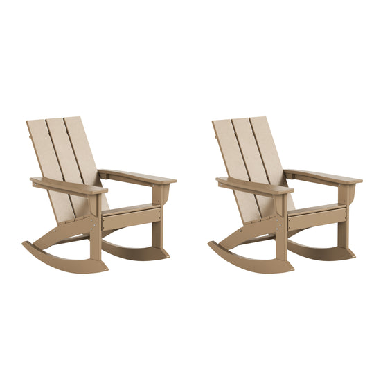 Ashore Outdoor Patio Modern Adirondack Rocking Chair (Set of 2)