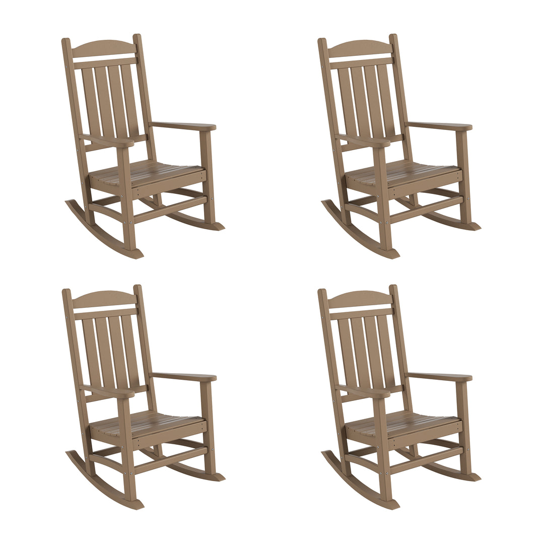 Malibu Outdoor Patio Poly Classic Porch Rocking Chair (Set of 4)