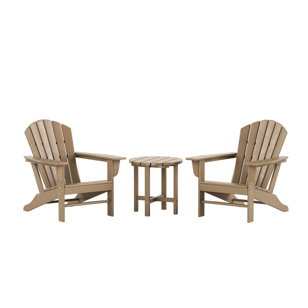 Dylan 3-Piece Outdoor Adirondack Chair with Side Table Set