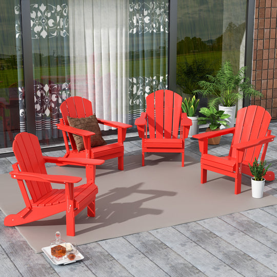 Malibu Outdoor Folding Poly Adirondack Chair (Set of 4)