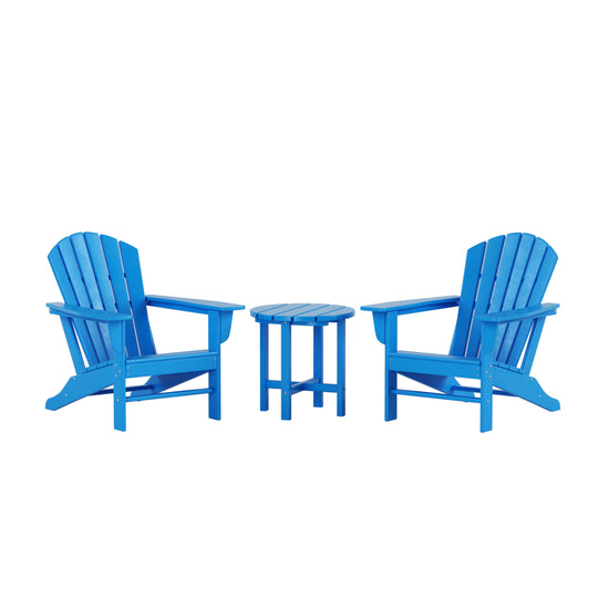 Dylan 3-Piece Outdoor Adirondack Chair with Side Table Set