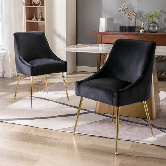 Carlo Upholstered Velvet Accent Chair (Set of 2)